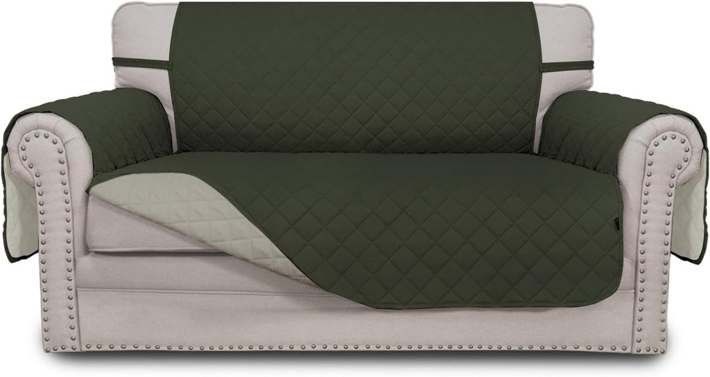 Sofa Slipcover Reversible Water Resistant Couch Cover with Elastic Straps Q591863