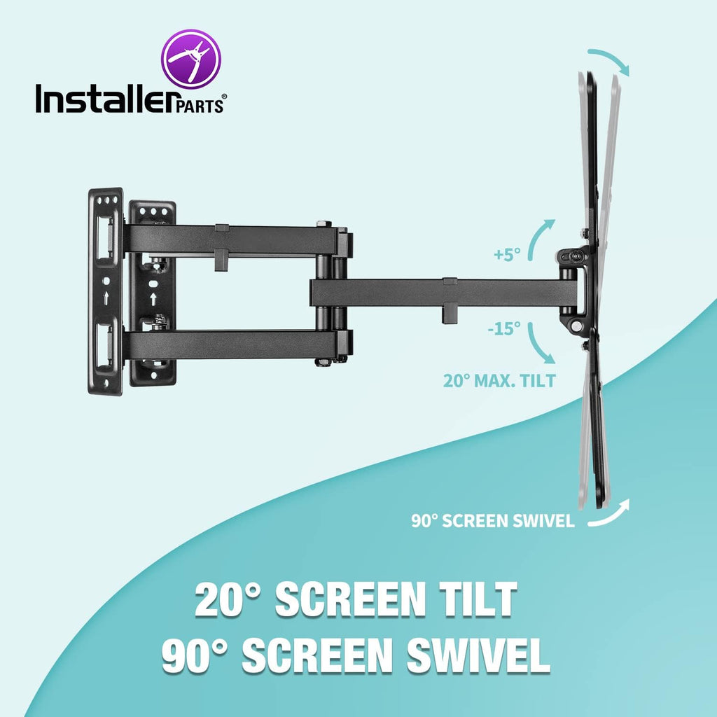TV Corner Mount with Dual Extension Arm, Heavy Duty LCD LED TV Monitor W216