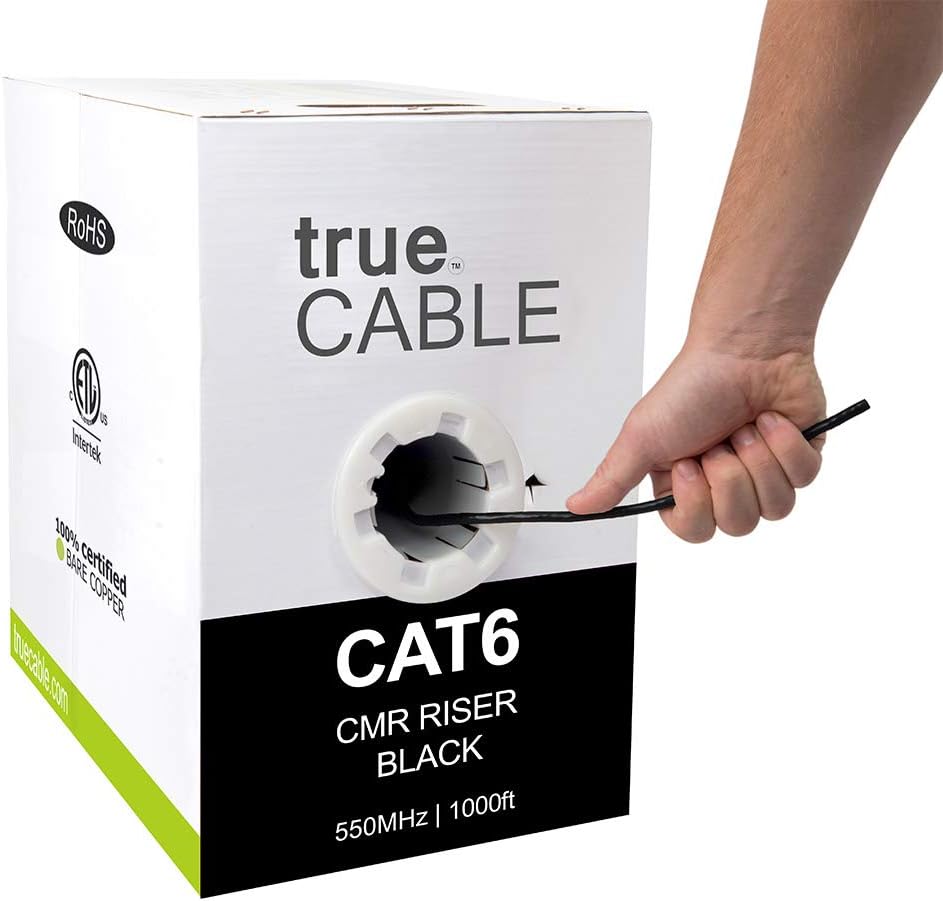 1000ft Yellow 23AWG 4 Pair Solid Bare Copper Bulk Ethernet Cable I390