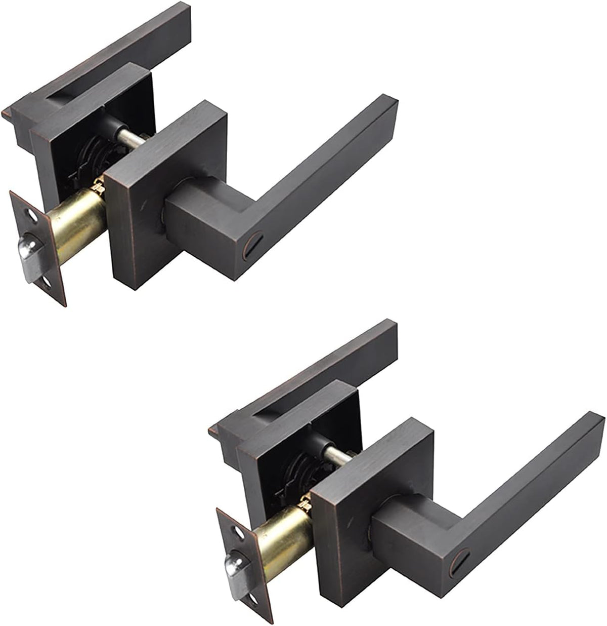 Brushed Bronze Zinc Alloy Door Lever Lock, Pack of 2 Y2072