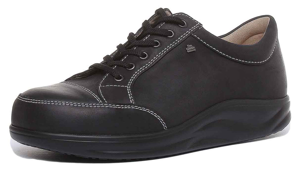 Black Lace Up Comfort Shoes Z4499