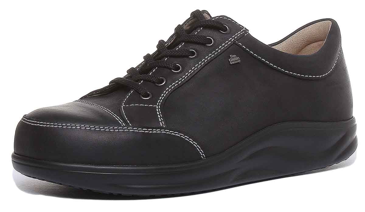 Black Lace Up Comfort Shoes Z4499