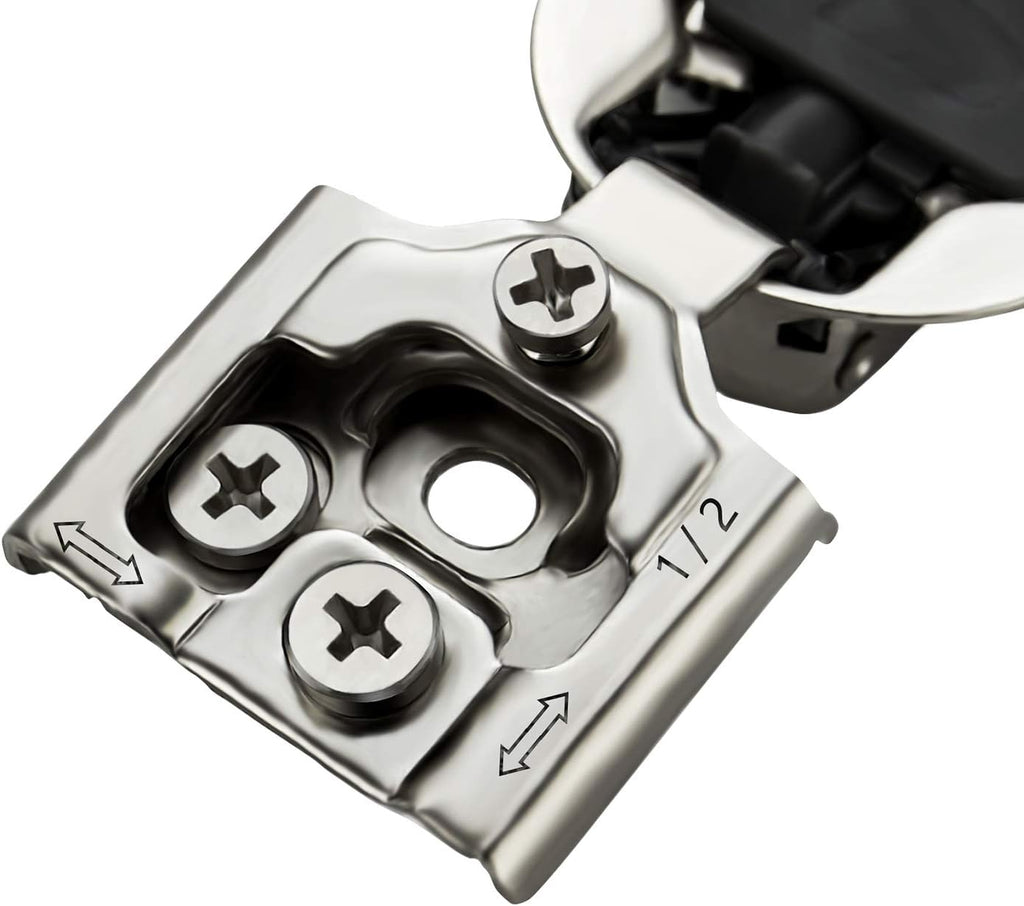 60 Pack 30 Pairs 1/2 inch Overlay Soft Close Hinges Satin Nickel Stainless Steel Concealed Hinge U187