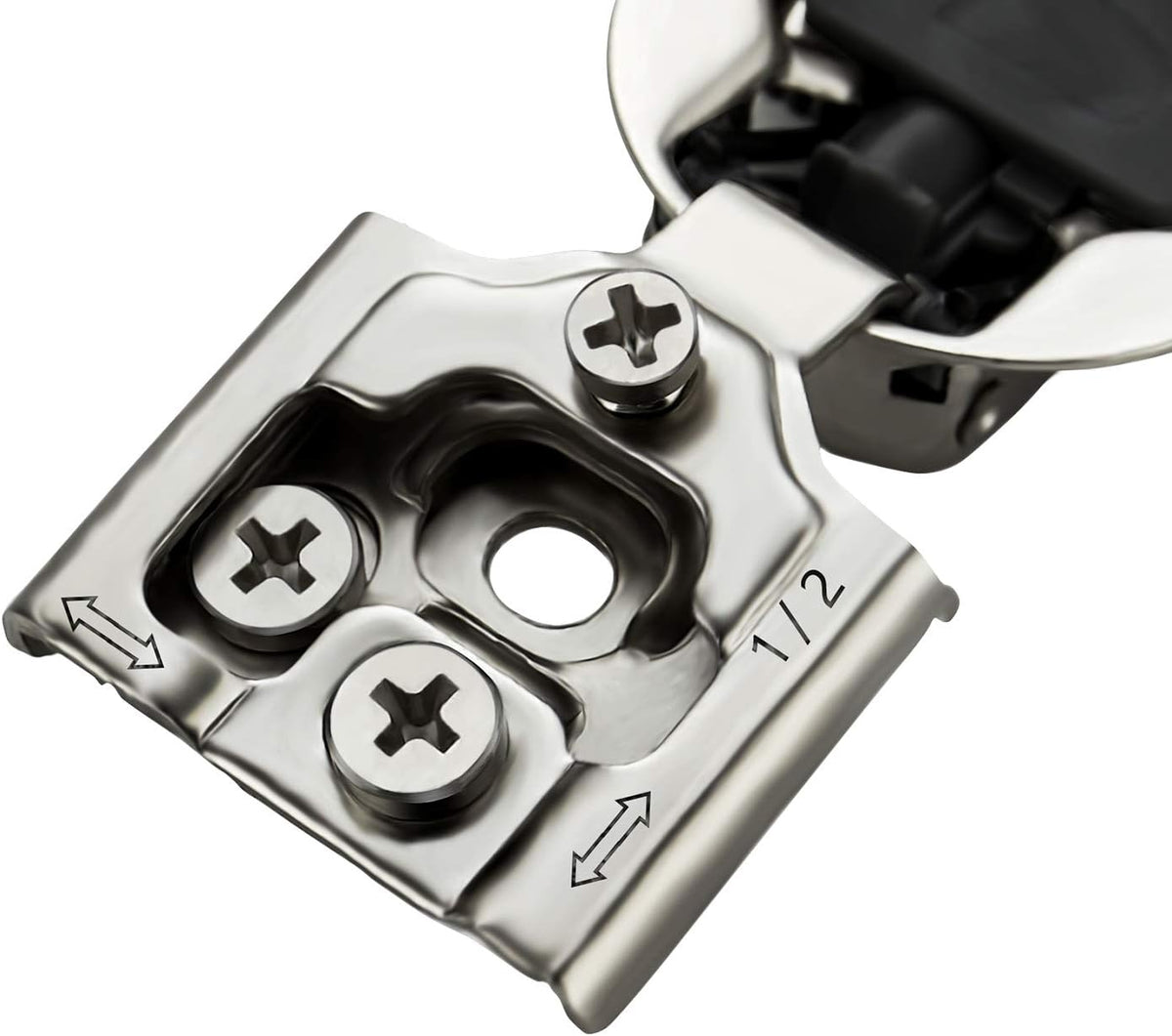 60 Pack 30 Pairs 1/2 inch Overlay Soft Close Hinges Satin Nickel Stainless Steel Concealed Hinge U187