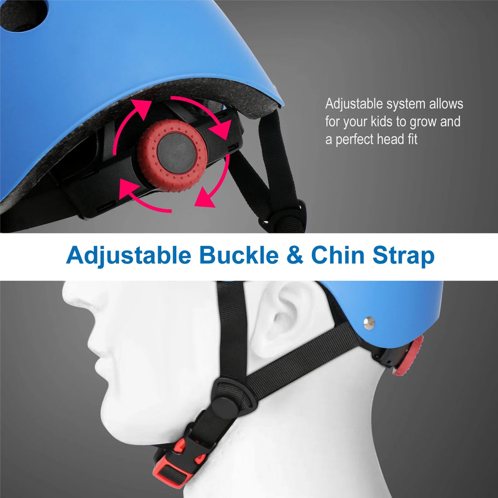 Blue Kids Safety Helmet with Knee and Elbow Pad T73993