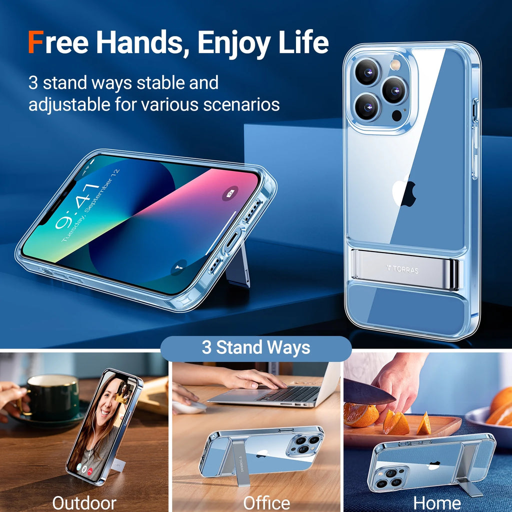 Clear 3-Way Stand Shockproof iPhone 13 Case A560