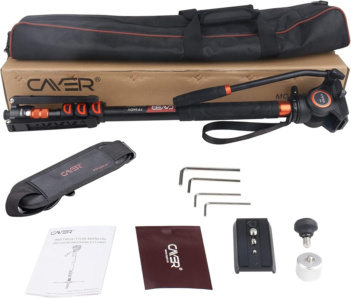71 inch Lightweight Aluminum Monopod with Pan Tilt Fluid Head and Tripod Base M42200