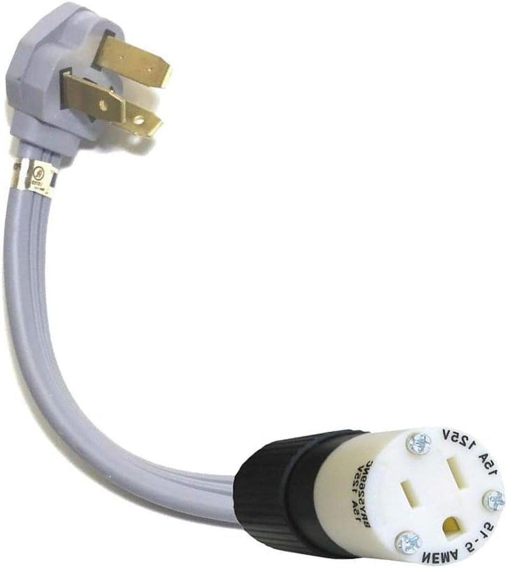Male 220/250V 50A Gas Range Plug to 5-15R 110/125V 3-Prong Receptacle Adapter N949532