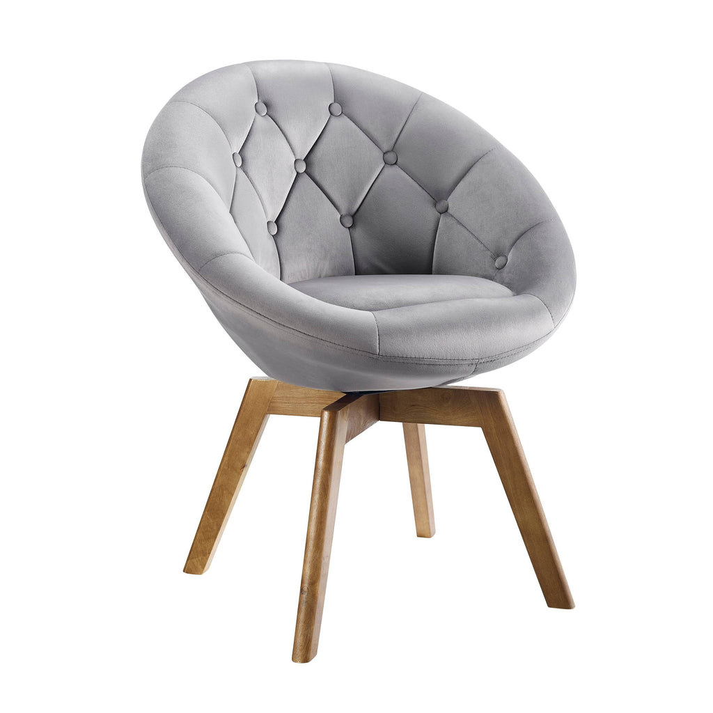 Velvet Tufted Round Swivel Accent Chair O8484