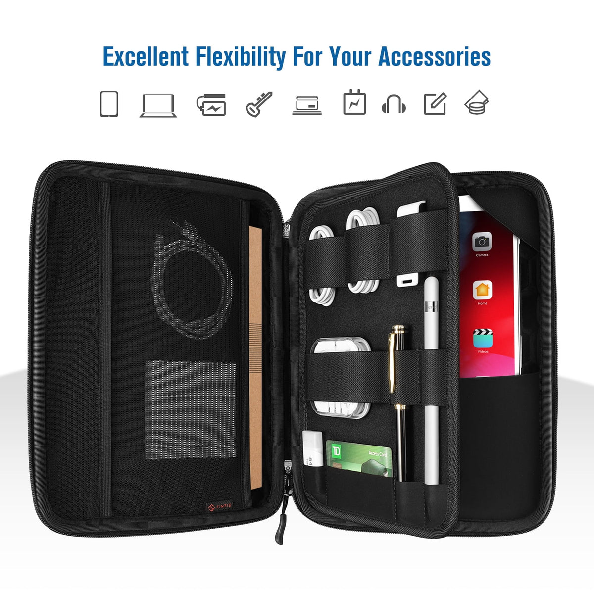Black 11-inch Tablet Carrying Sleeve with Accessory Pocket K709097