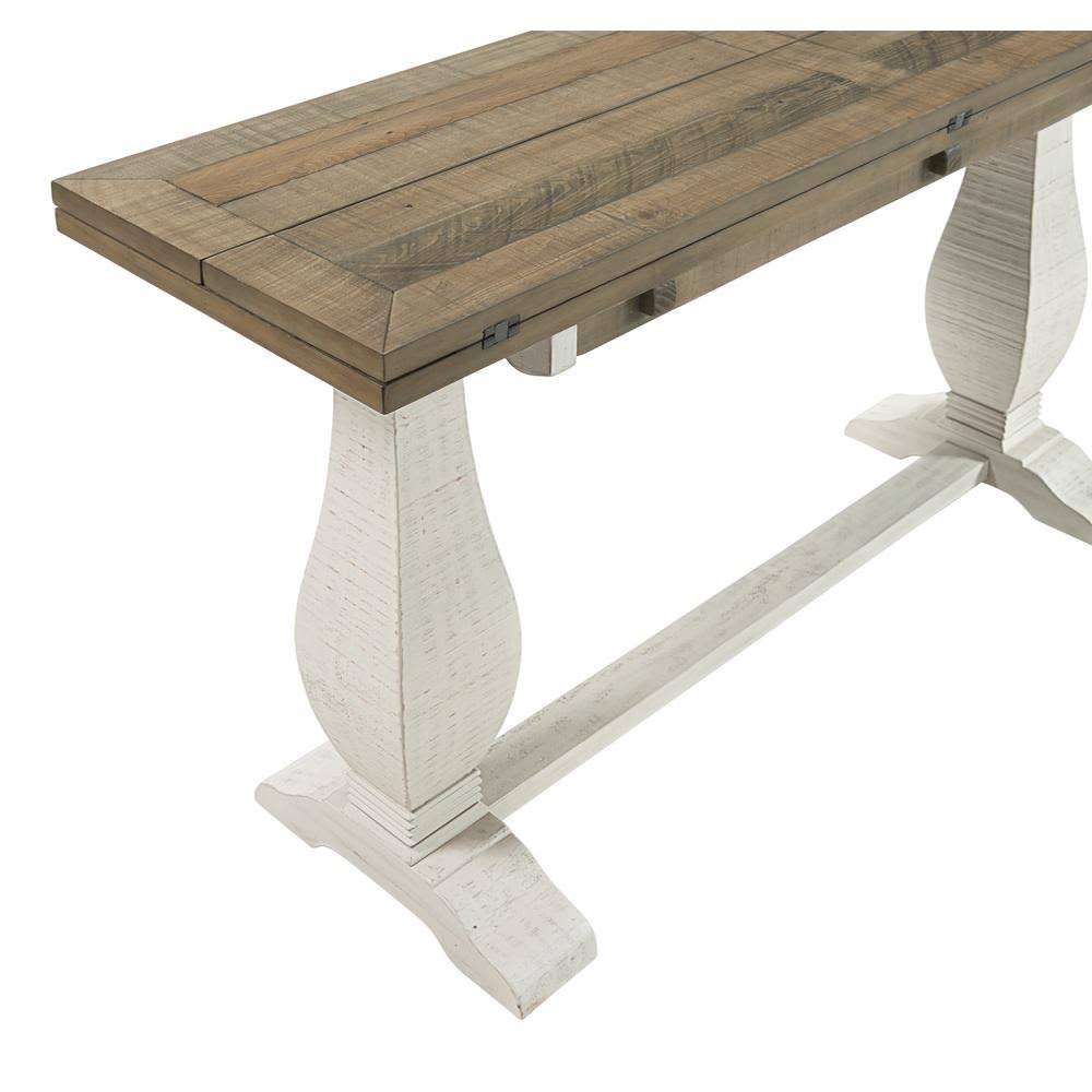 White Stain Pedestal Flip Top Sofa Table U76638