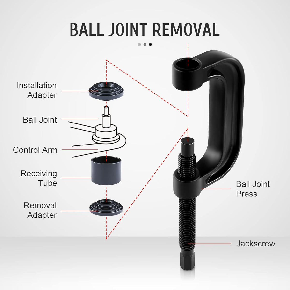 Heavy Duty Ball Joint Press & U Joint Removal Tool Kit with 4x4 Adapters, Pack of 2 D967