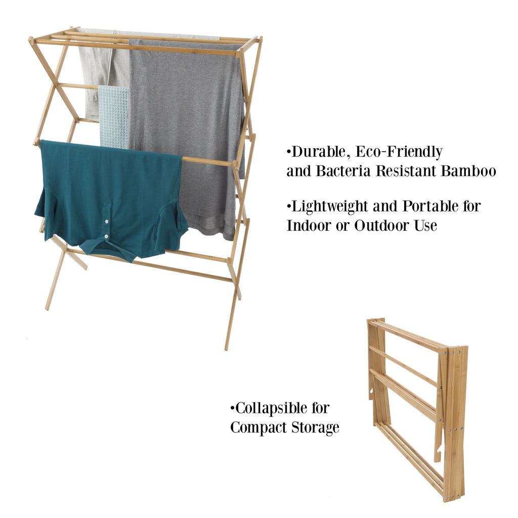 Collapsible Bamboo Clothes Drying Rack E2841