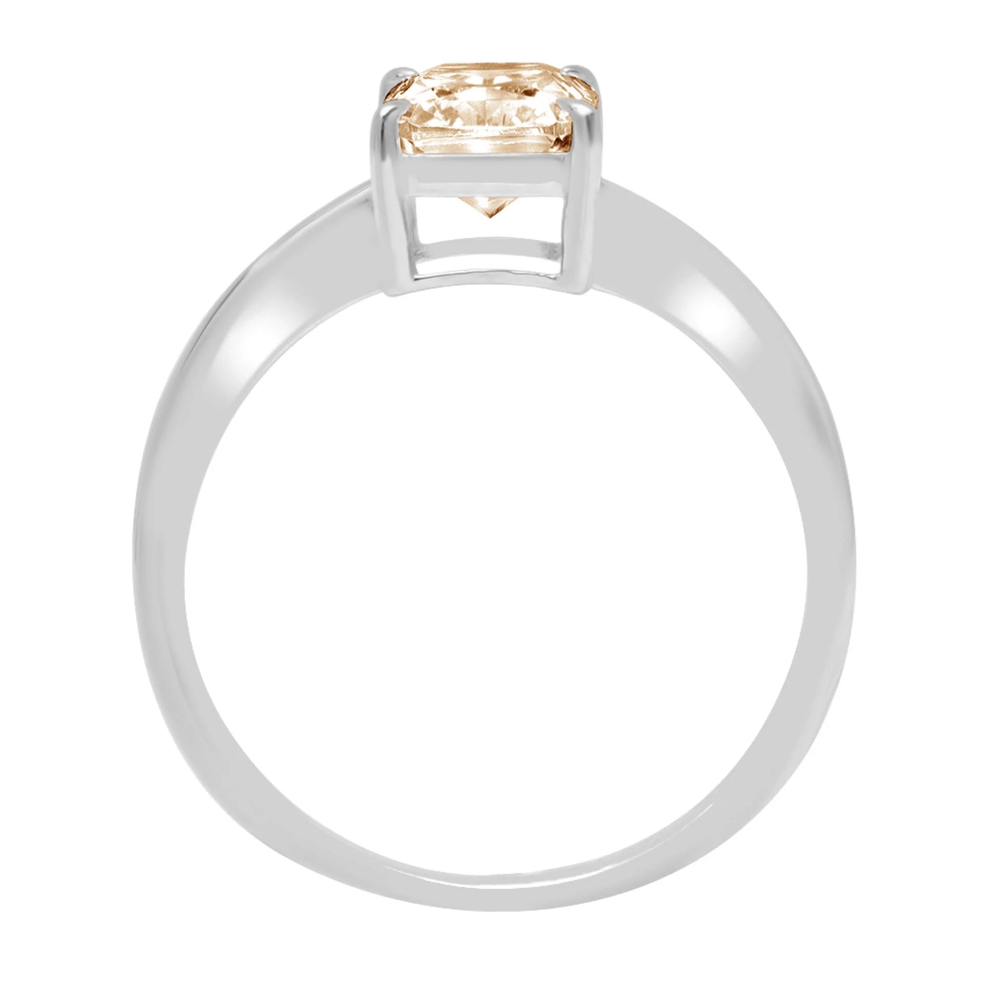 14k White Gold Morganite Engagement Ring Size 7.5 Y8186