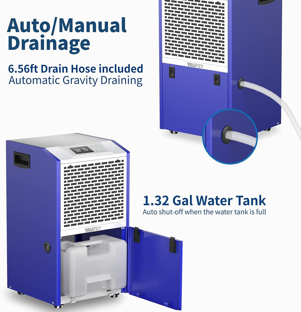 155 Pints Dehumidifier with Drain Hose, Auto Defrost B101