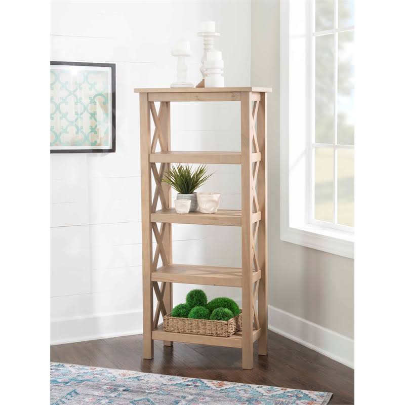 Driftwood Brown Pine Wood Bookcase V41678