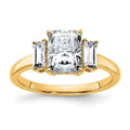 14k Yellow Gold Three Stone Moissanite Engagement Ring Size 7 X43095