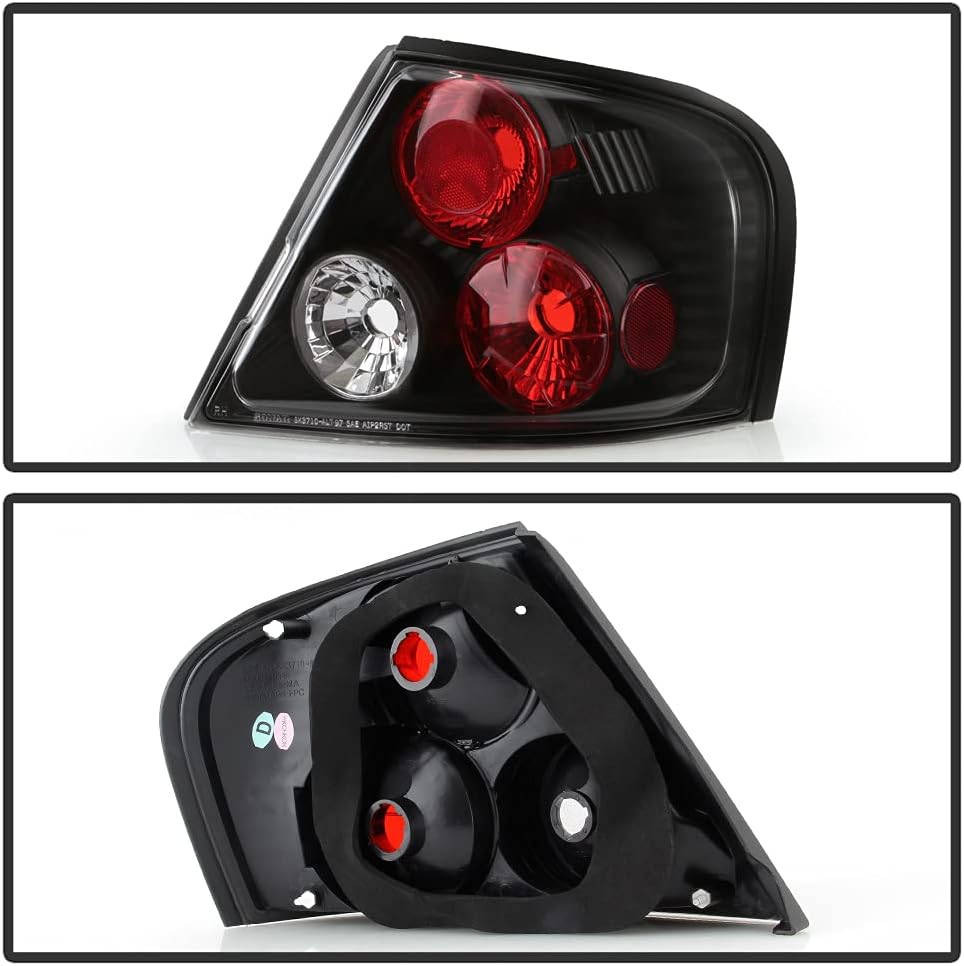 Black Rear Tail Lights Brake Lamps Assembly Pair L5996