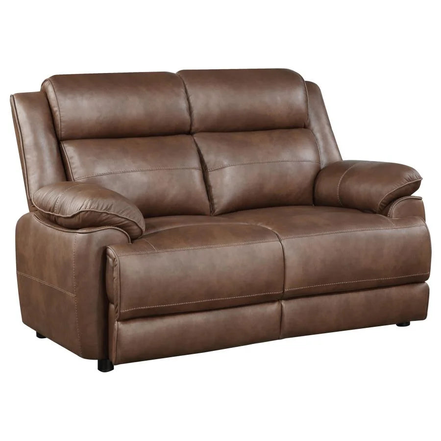 Dark Brown Upholstered Arm Loveseat Z550338