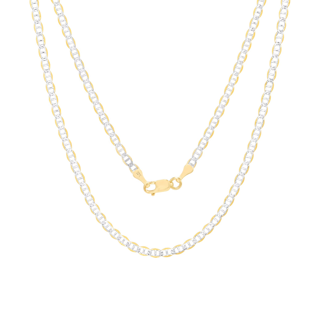 10k Yellow Gold 2.5mm Solid Mariner Anchor Link Chain Necklace 16" - 26" A274382