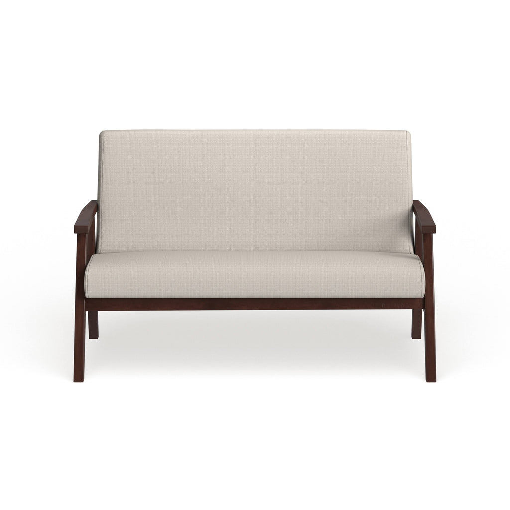 White Fabric Settee Loveseat Z296