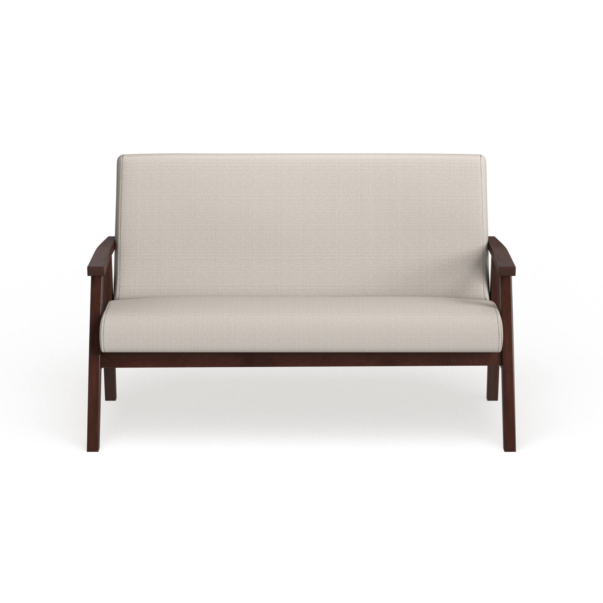 White Fabric Settee Loveseat Z296