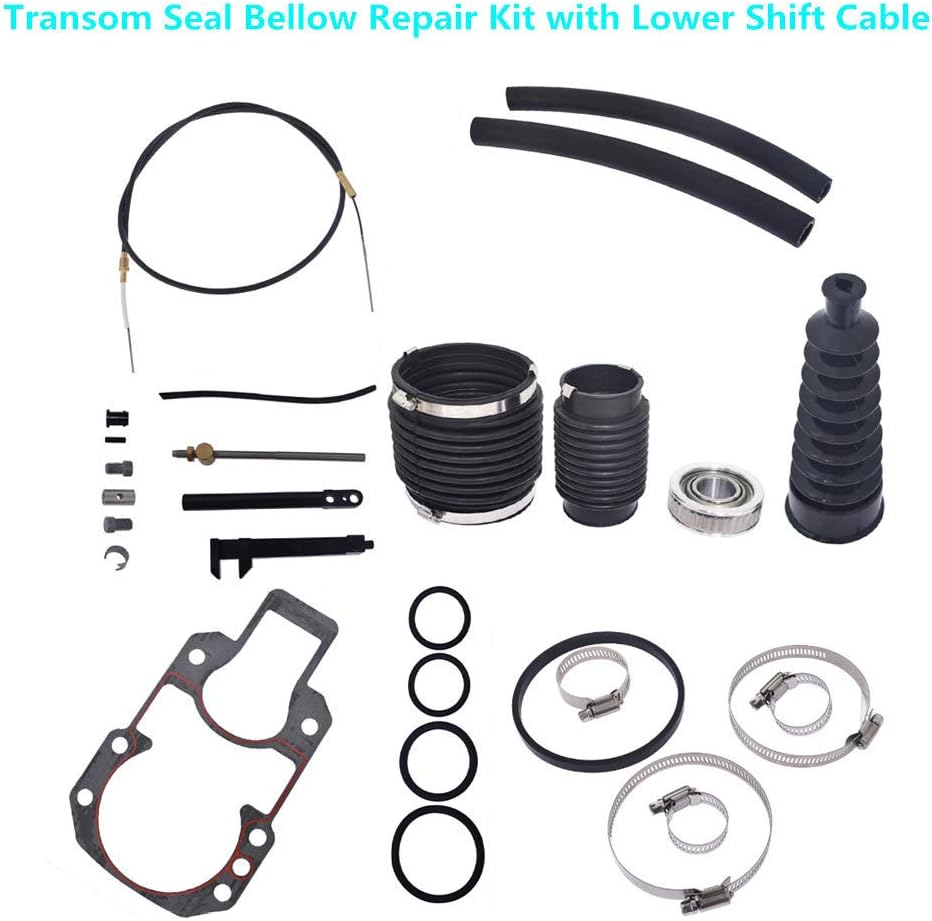 Transom Seal Bellow Repair Kit with Lower Shift Cable Replacement, Pack of 2 V72815