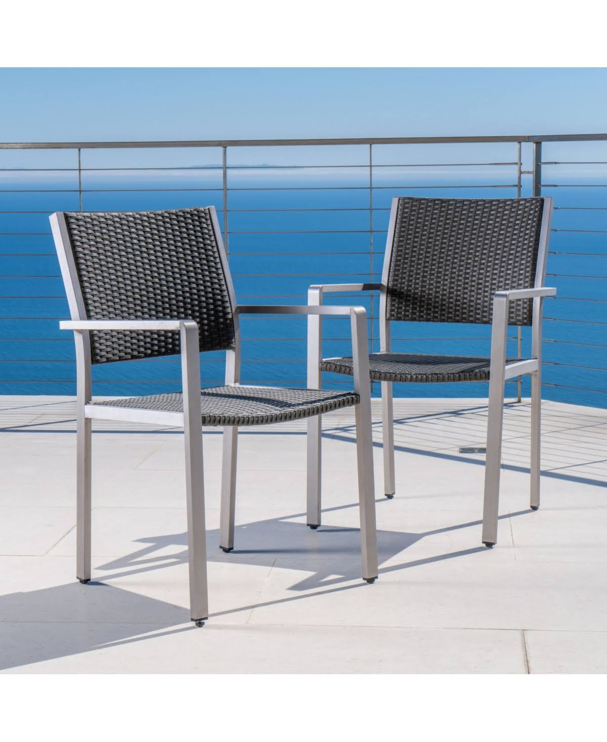 Gray Outdoor Dining Chairs Set of 2 S712181