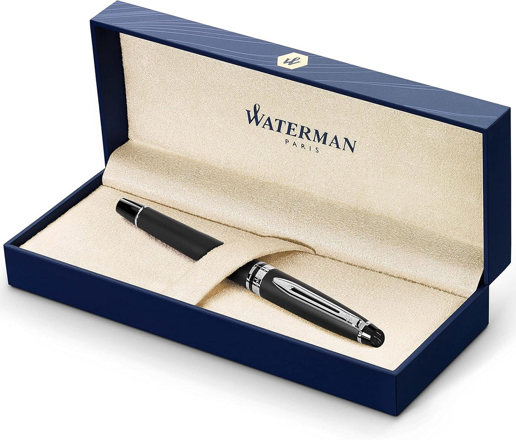Rollerball Pen, Gloss Black with 23k Gold Trim, Fine Point, Pack of 2 L34273