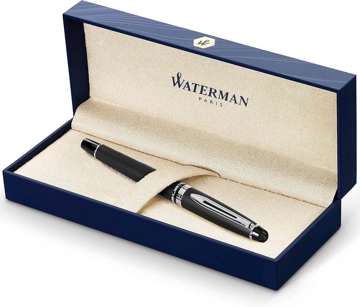 Rollerball Pen, Gloss Black with 23k Gold Trim, Fine Point, Pack of 2 L34273