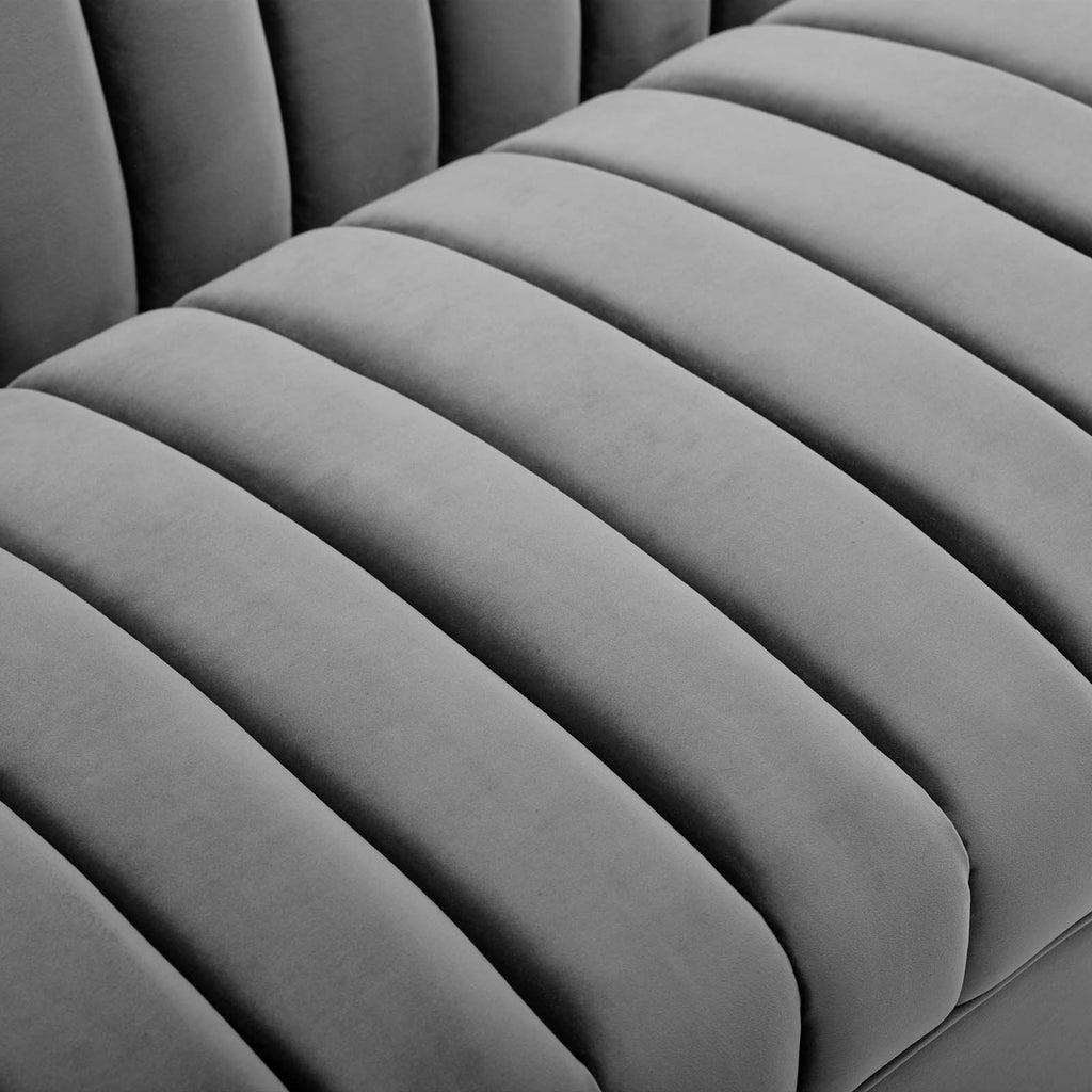 Gray Performance Velvet Sofa J368