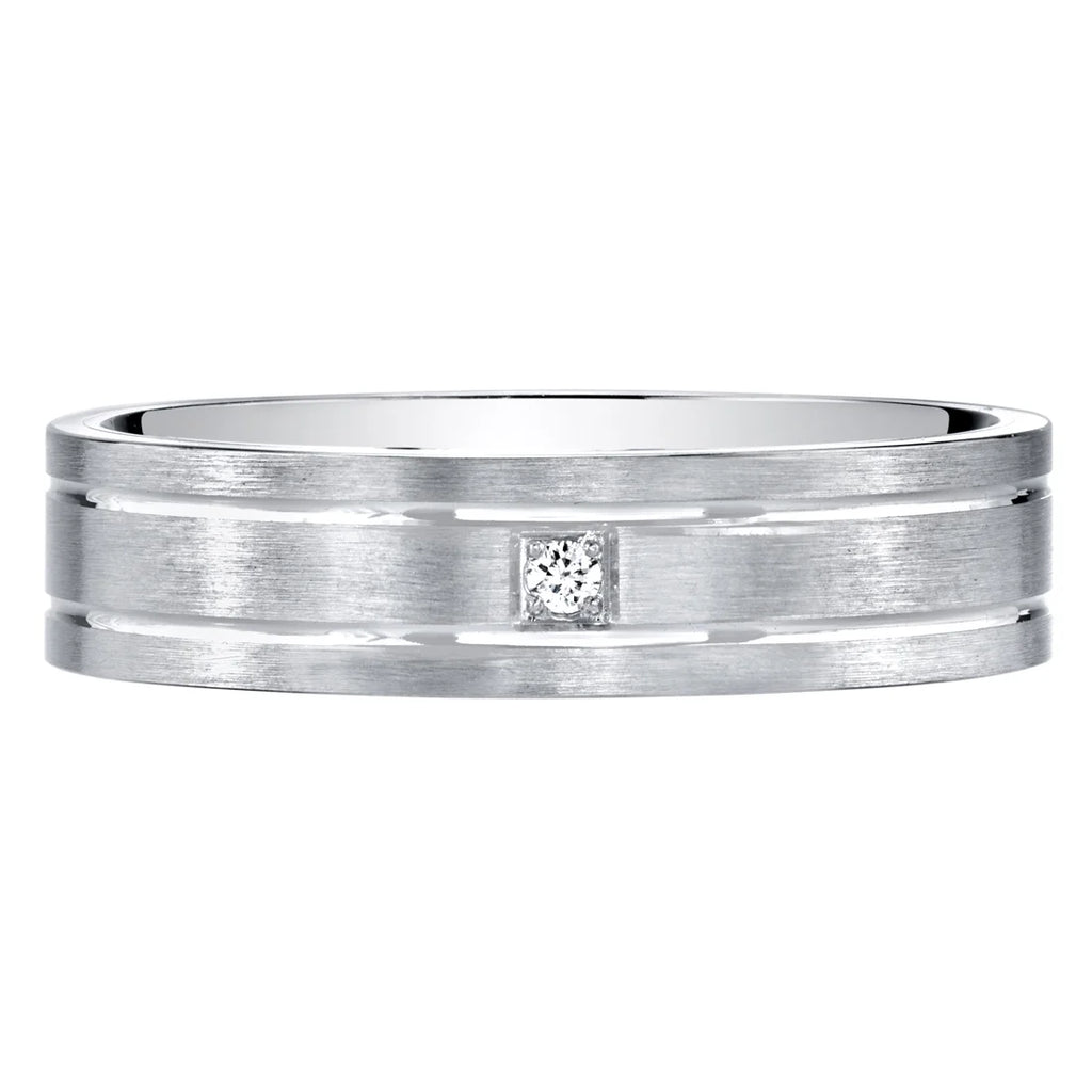 14K White Gold Diamond Wedding Band Ring Z5218