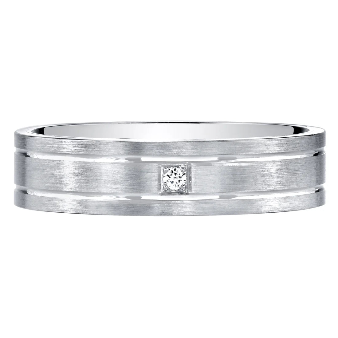 14K White Gold Diamond Wedding Band Ring Z5218
