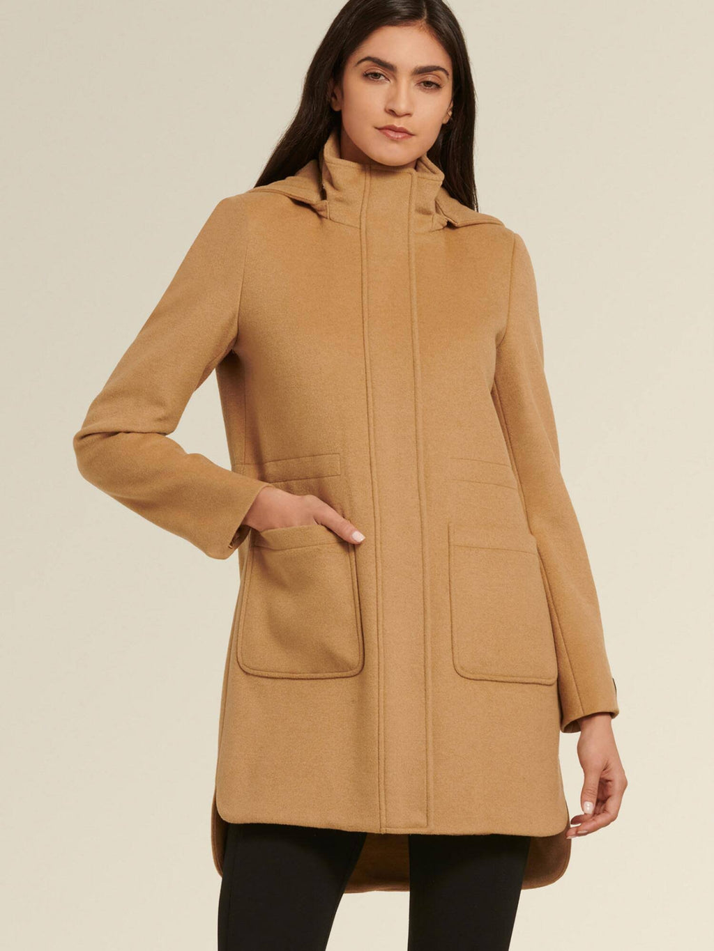 Wool-Blend Hooded Coat Y1243