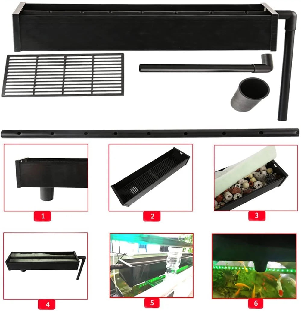 124Gal LED Aquarium Kit Large Glass Fish Tank W76232