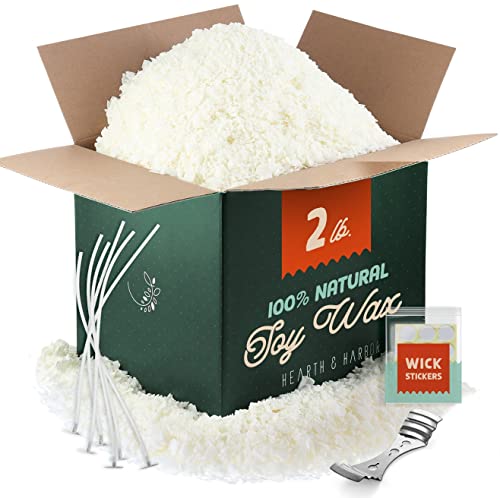 30 lb Natural Soy Wax Flakes with 100 Cotton Candle Wicks C1986
