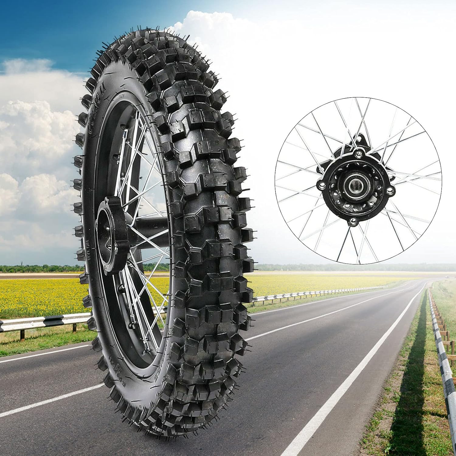 14" Rear Wheel 90/100-14 Tire + Rim for Dirt Bike Pit Bike M9949