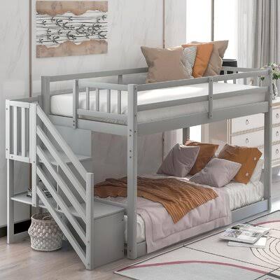 Gray Twin Over Twin Standard Bunk Bed U58733