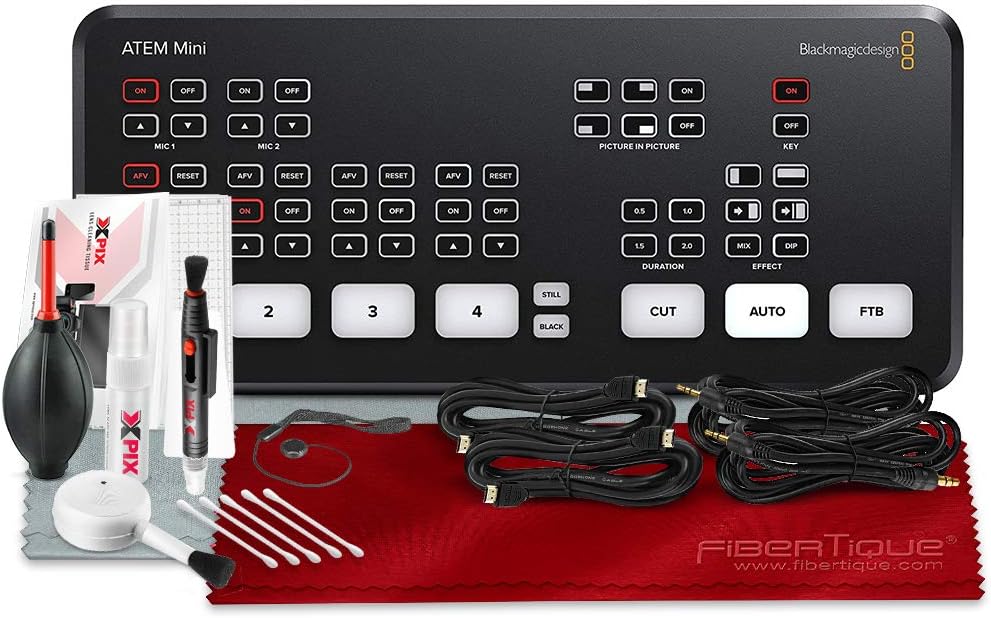 ATEM Mini HDMI Live Switcher Basic Bundle with Cables and Cleaning Kit Z101943
