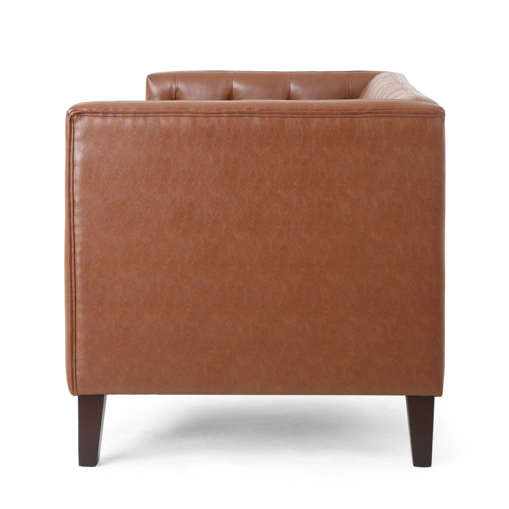 Cognac Brown Loveseat S226