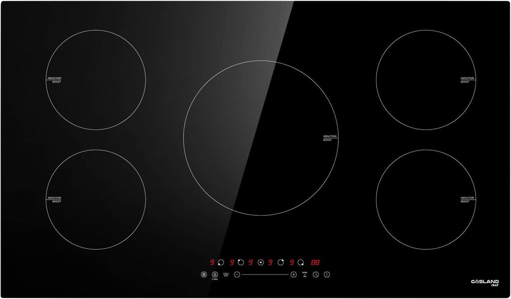 Induction Cooktop 30 Inch, 240V Drop-in 4 Cooking Zone, 9 Power Levels, Sensor Touch Control, Child Lock, Timer G960