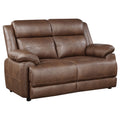 Dark Brown Upholstered Arm Loveseat Z550338