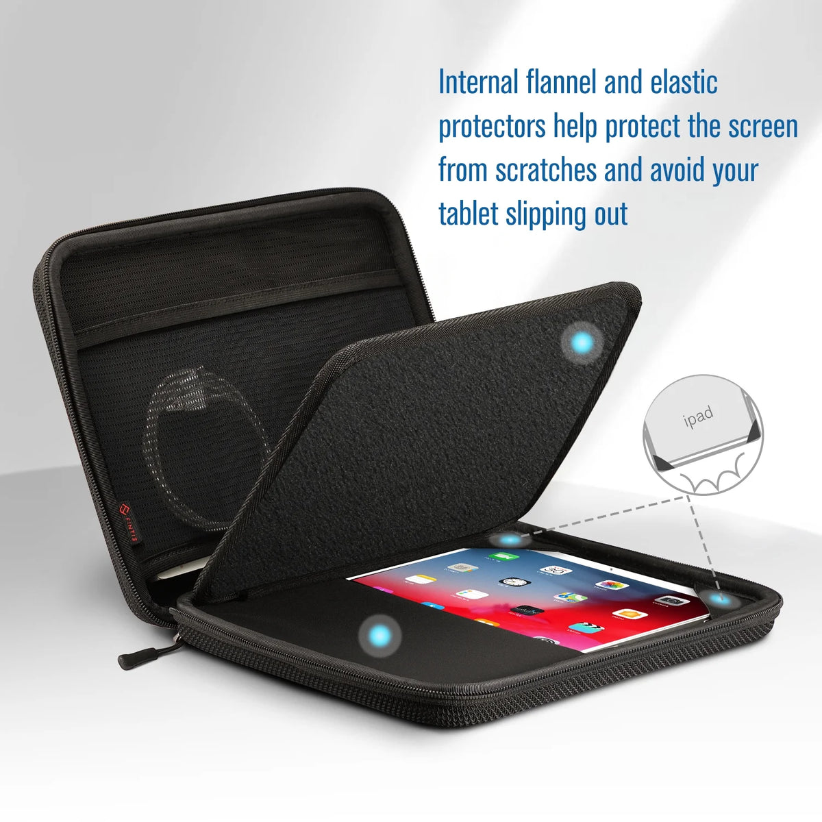 Black 11-inch Tablet Carrying Sleeve with Accessory Pocket K709097