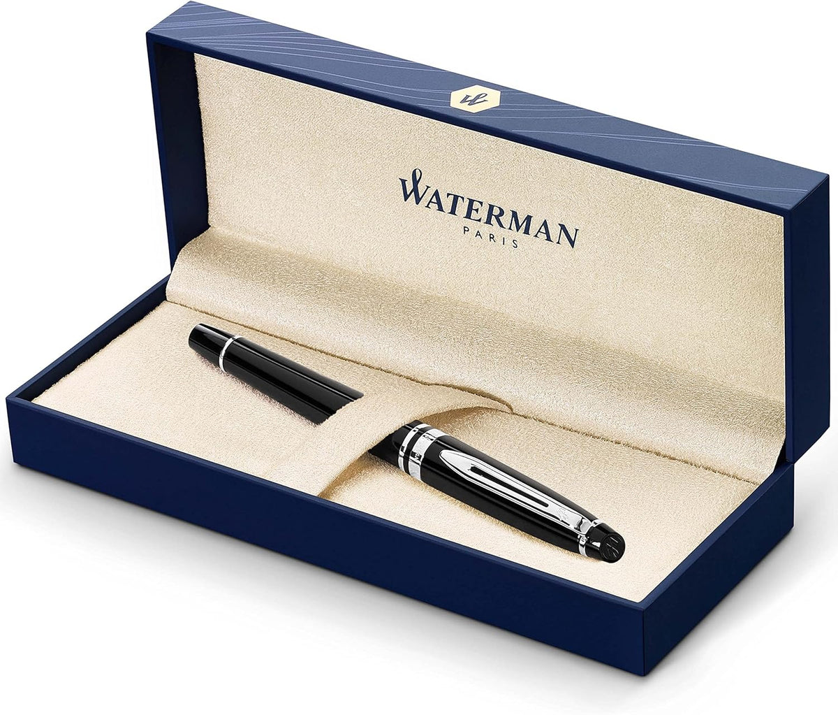 Rollerball Pen, Gloss Black with 23k Gold Trim, Fine Point, Pack of 2 L34273