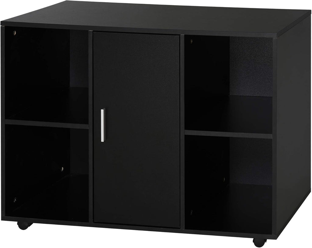 White Multipurpose Filing Cabinet Printer Stand with Interior Cabinet, 2 Shelves G5948
