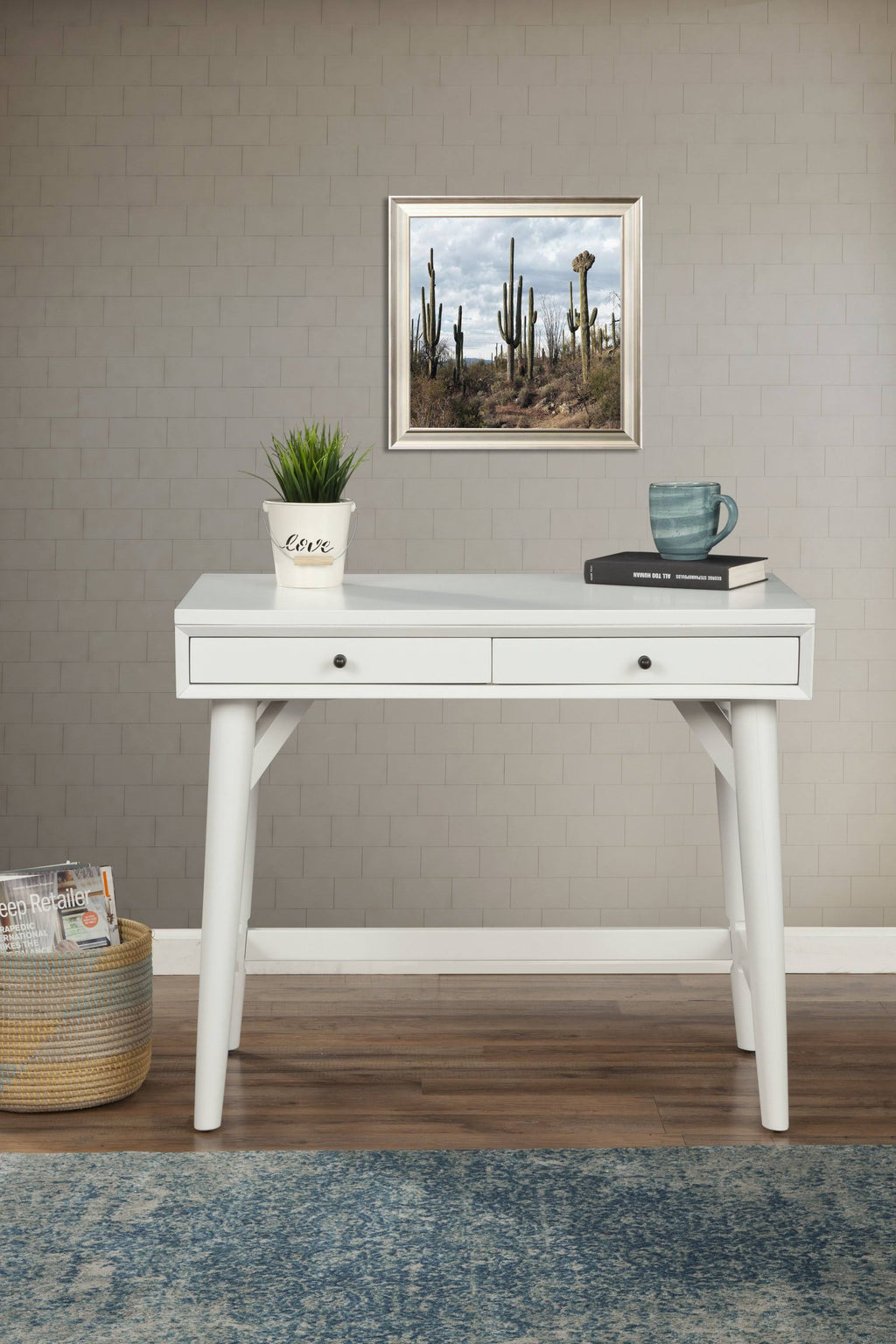 White Mini Desk L815