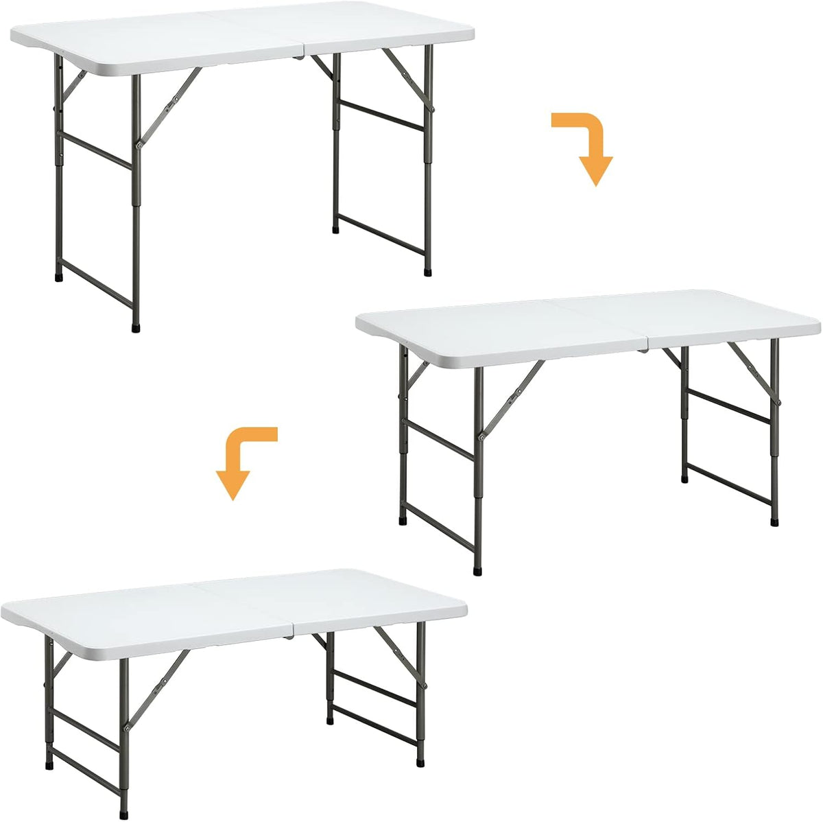 White 4ft Bi-Folding Plastic Dining Table Q6129