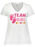 Pink Plus Size V-Neck T-Shirt H337205