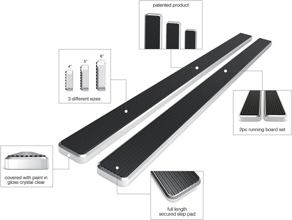6in Running Boards for Silverado Sierra Double Cab K645169