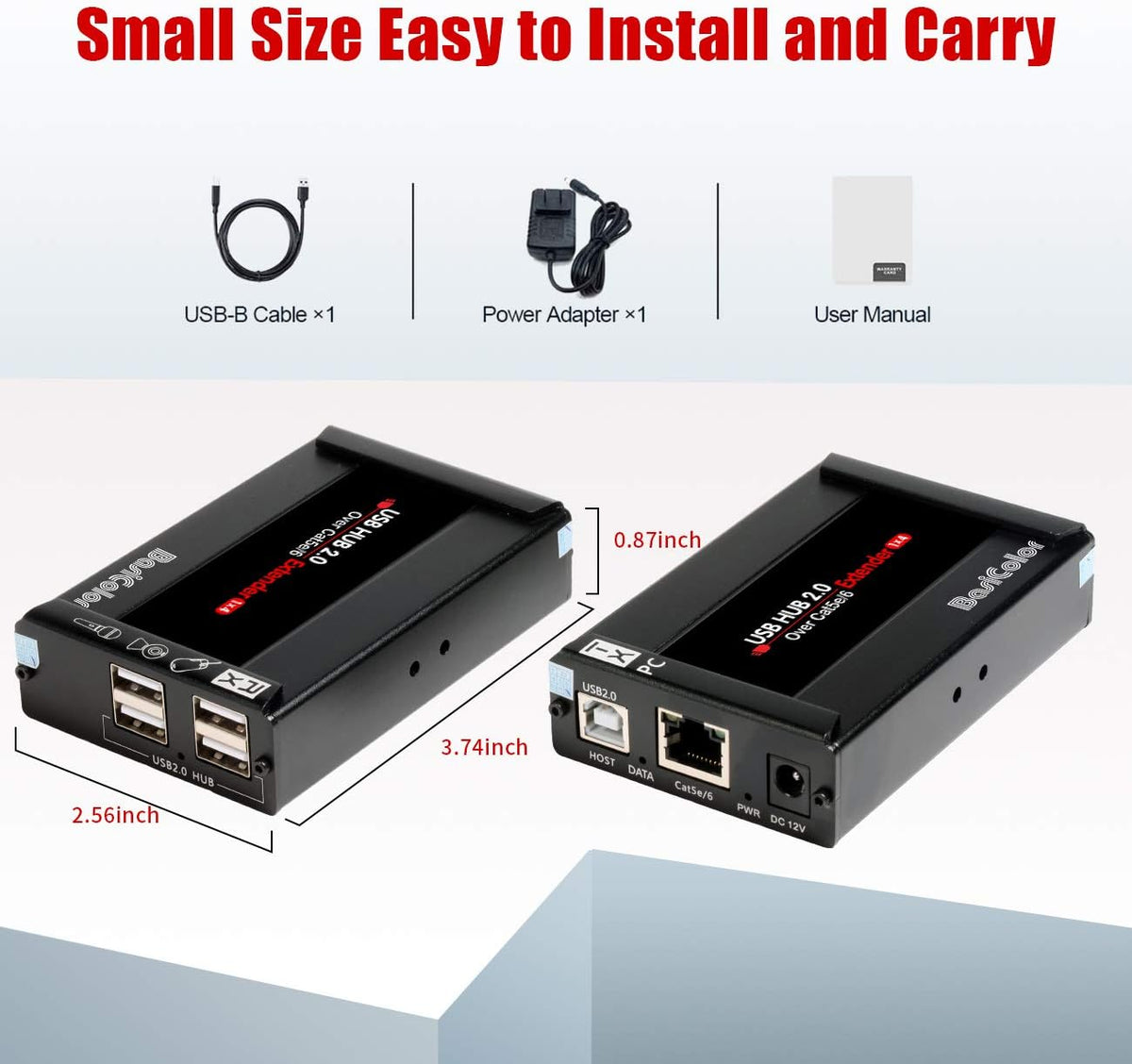 USB Extender 262ft 80m Kit with 4 USB 2.0 Hub D888